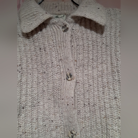 Rare Vintage Eddie Bauer 80s Oatmeal Wool Cardigan  NWT Made in UK  Size:M - Picture 10 of 15